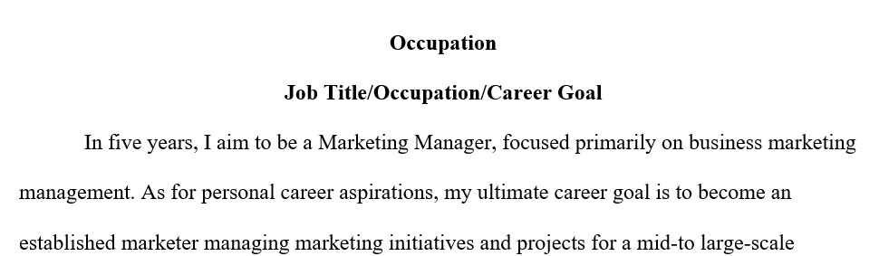 Name the career you want to have in five years
