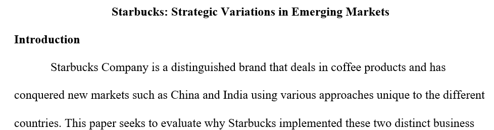 Starbucks’s emerging markets’ strategies and investments