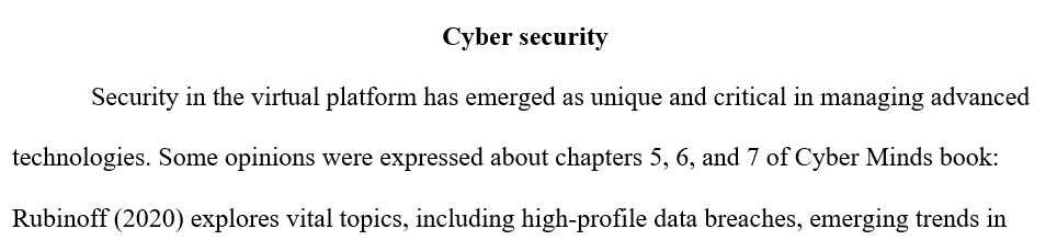 A report on the contents of the chapters
