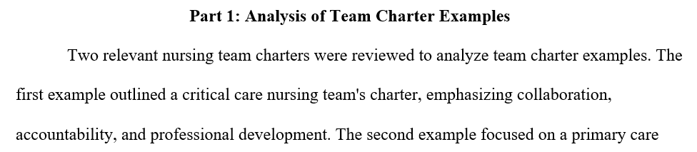 Analysis of Team Charter Examples