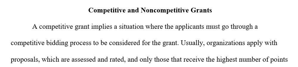 Differences between a competitive and noncompetitive grant