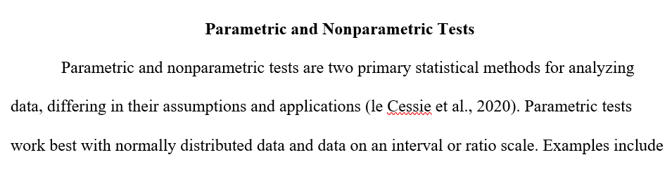 Differences between parametric and nonparametric tests