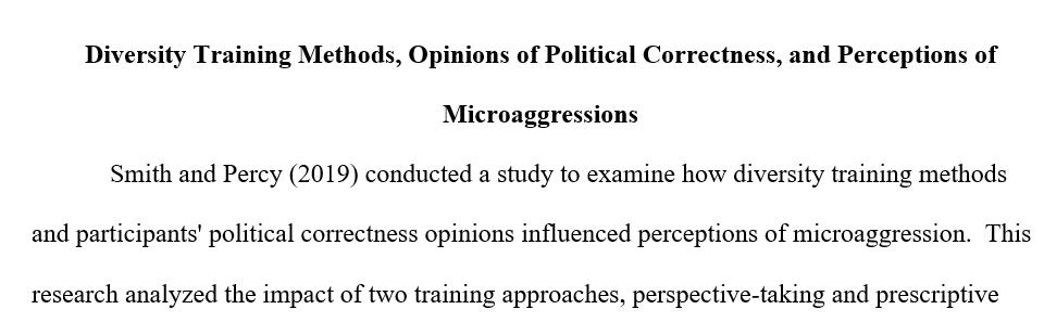 Diversity Training Methods