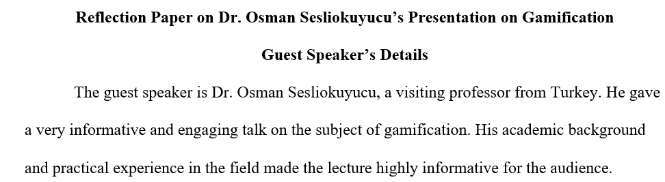 Guest speaker’s name, company name, and position