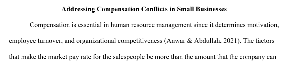 Imagine that you manage human resources for a small business