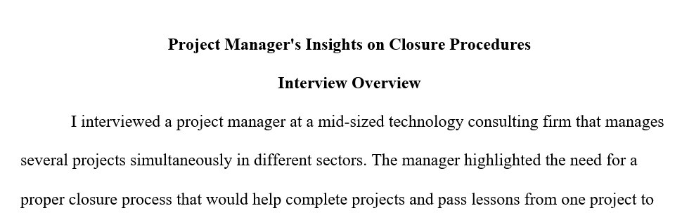 Interview a project manager