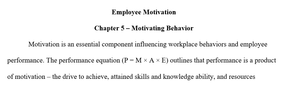Motivating Behavior