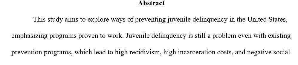 Reducing Juvenile Delinquency in the United States