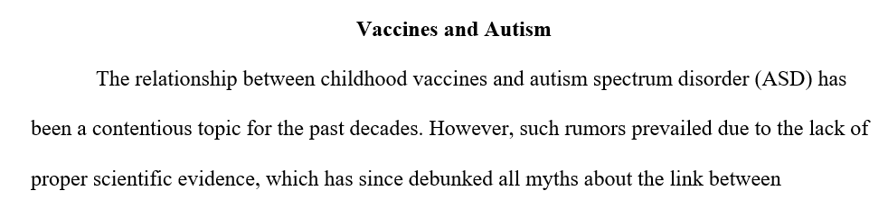 Reports linking autism to vaccinations