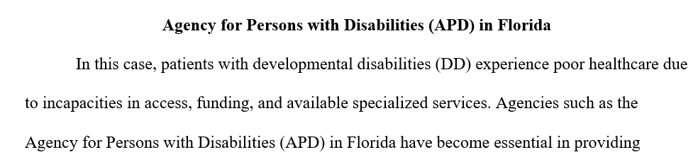 Select an agency that provides healthcare-related services to individuals