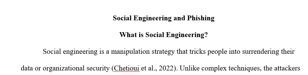Social Engineering and Phishing