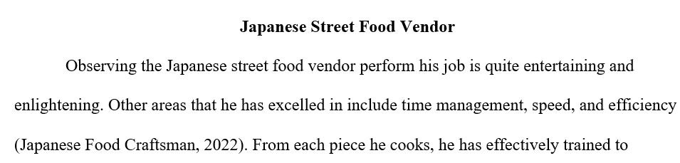 Thoughts on a street food vendor in Japan