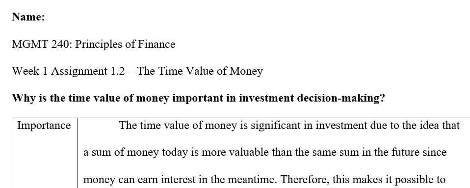 Why is the time value of money important in investment decision-making