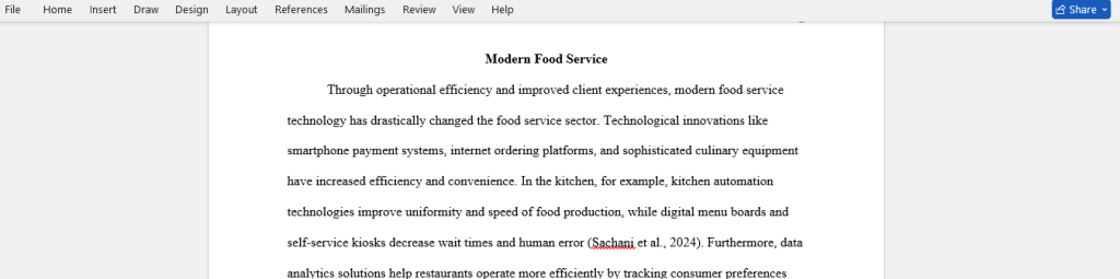 modern food service