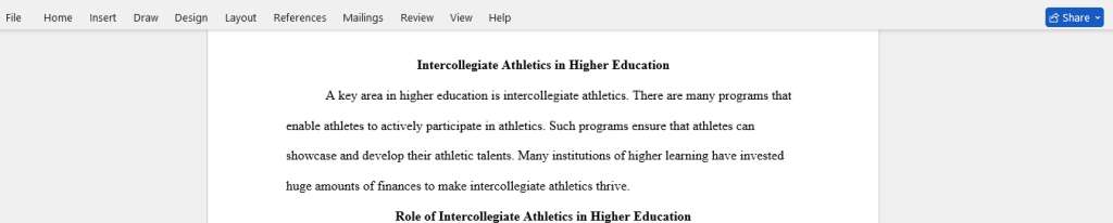 intercollegiate athletics