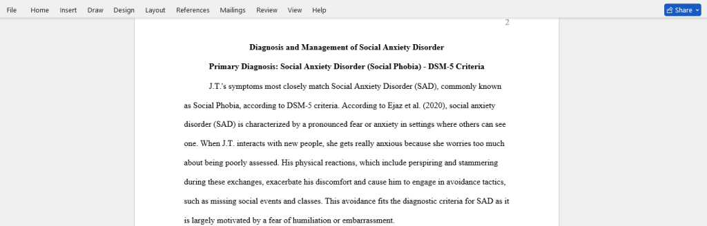 social anxiety disorder