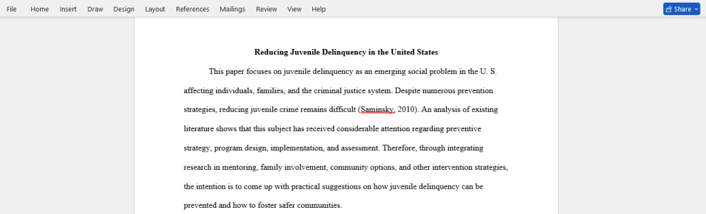 juvenile delinquency