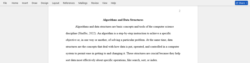 algorithms and data structures