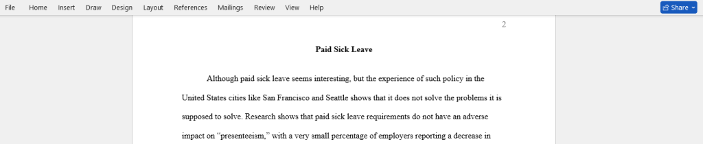 paid sick leave