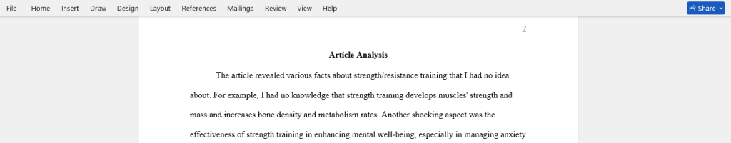 article analysis