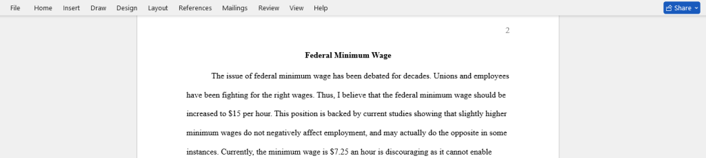 federal wage