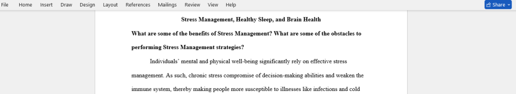 stress management