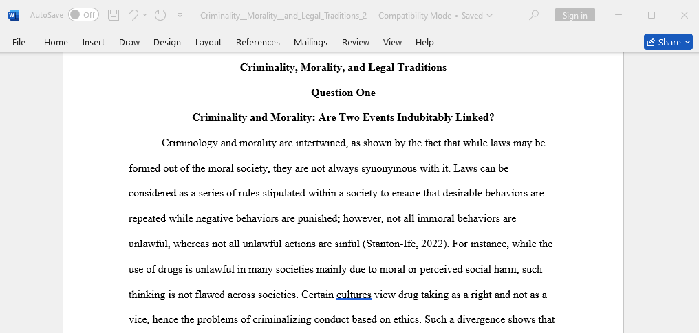 Criminality and morality