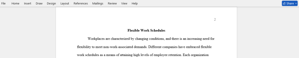 flexible work schedules 