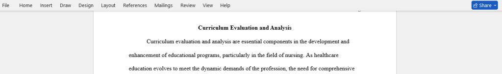 curriculum evaluation 