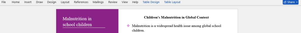 children's malnutrition