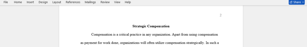 strategic compensation 