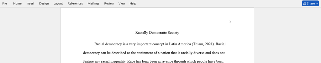 racially democratic society 