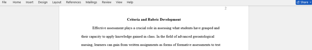 criteria and rubric development 