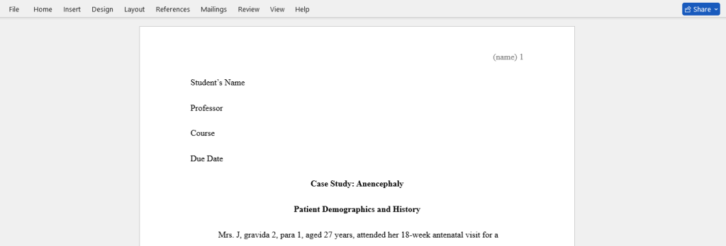 anencephaly