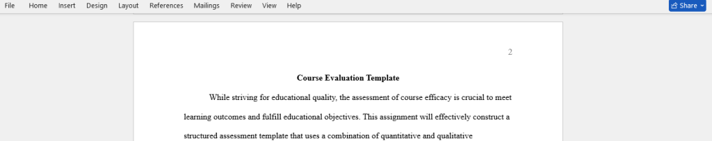 course evaluation 