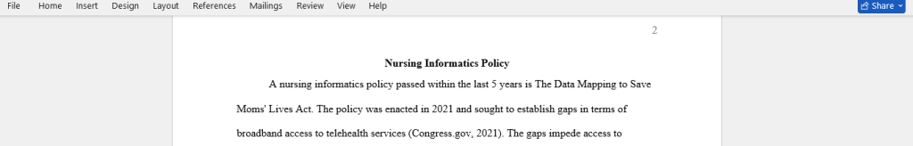 nursing information policy