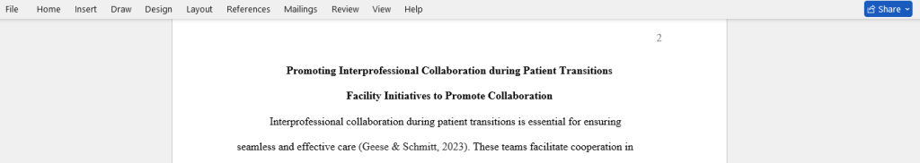 interprofessional collaboration 