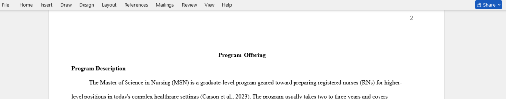 program offering 