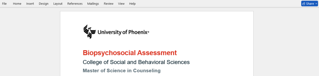 biopsychosocial assessment 