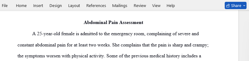 abdominal pain 