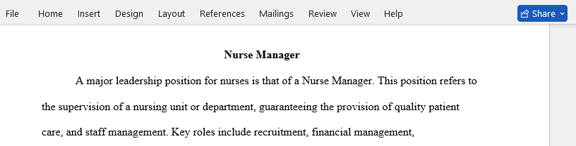 nurse manager 