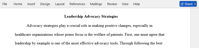 leadership advocacy