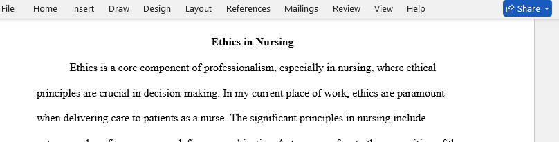 ethics in nursing 