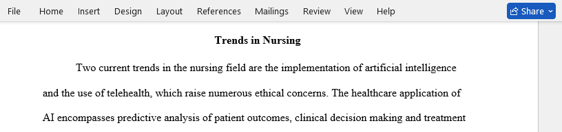 Trends in nursing 