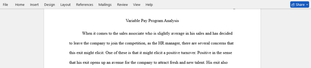 Variable Pay Program Analysis