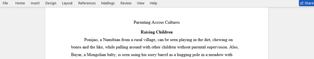 Parenting Across Cultures