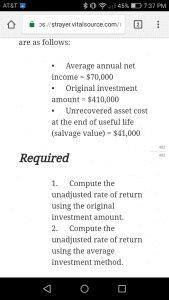 Adjusted rate of return