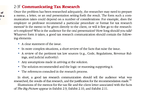 Write a tax memorandum for this research problem which should include sections for facts