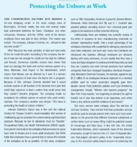 Writing Assignment 4:   Protecting the Unborn  at Work