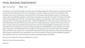 Write TEN of your own hypotheticals within the Klosterman tradition of hypotheticals